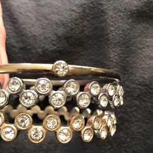 Gold and silver rhinestone bracelets
